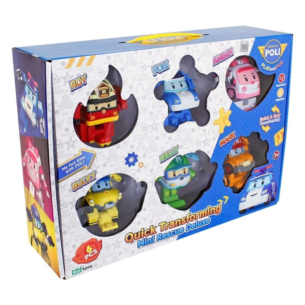 İthalat®  POLI ZR-915 Robocar Poli Quick Transforming Mini Rescue Deluxe Set