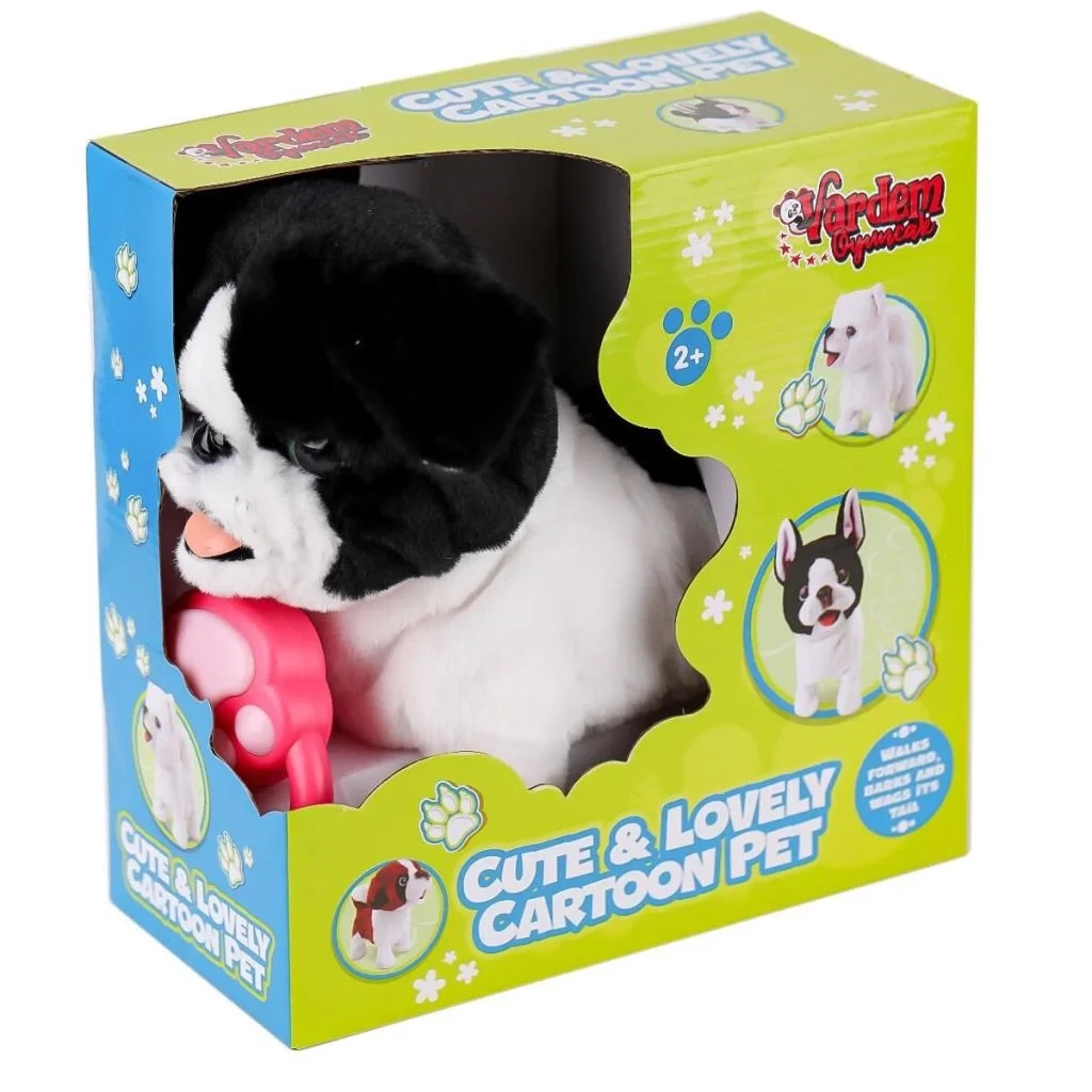 İthalat® PR66308-25T Tasmalı Yürüyen Peluş Fransız Köpeği