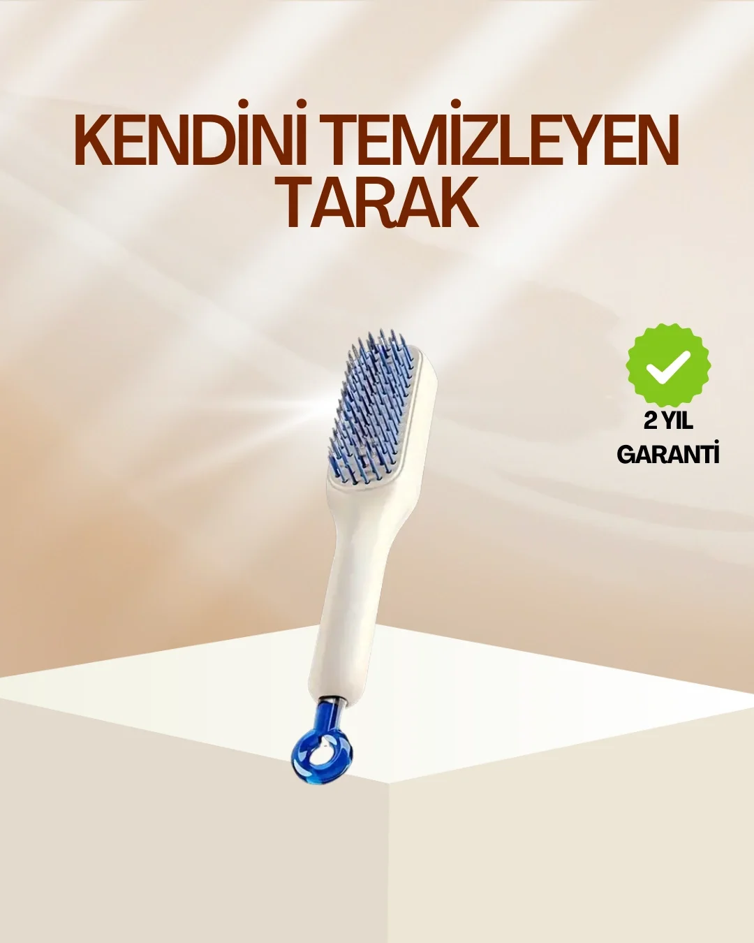 İthalat® Pratik Mekanizmalı Saç Tarağı – Kendi Kendini Temizler, Taşınabilir
