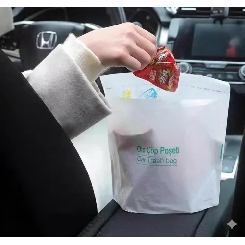 İthalat® Pratik Su Geçirmez Oto Araba Çöp Poşeti Yapışkanlı 20 Adet