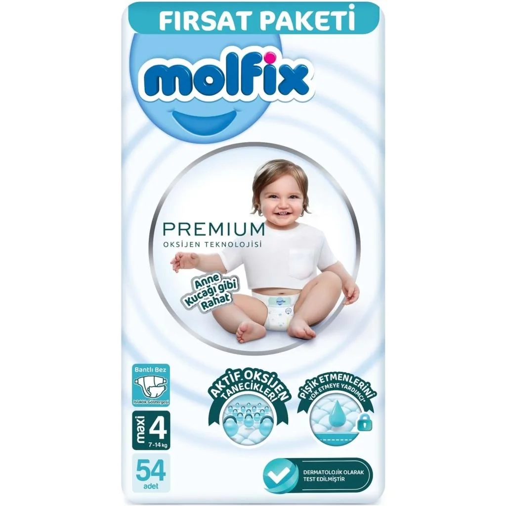 Premium Bebek Bezi Fırsat Paketi 4 Beden 7-14 Kg 54 Adet Fiyatı, Yorumları ve Özellikleri