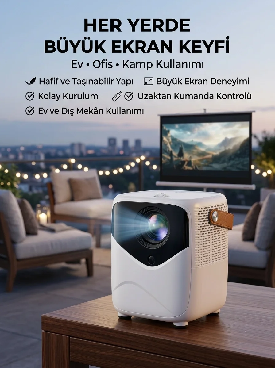 İthalat® Projeksiyon Cihazı Film Dizi Oyun Wifi Destekli
