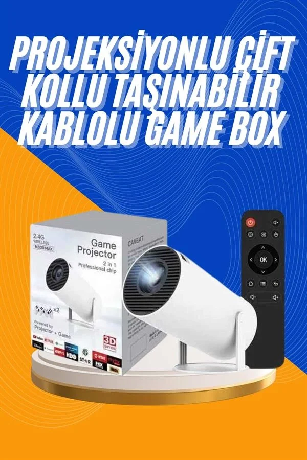 İthalat® Projeksiyon Cihazı Video Oyun Konsolu 8 GB Hafıza LCD Ekran Kumandalı  Yeni Nesil