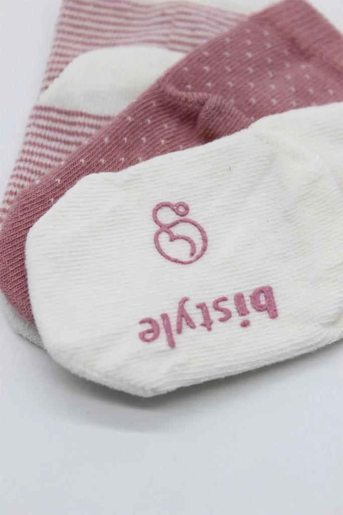 Puanlı Kaymaz Penye Soket Çorap 3'Lü BS10108 Pudra Puanlı Kaymaz Penye Soket Çorap 3'Lü BS10108 Pudra