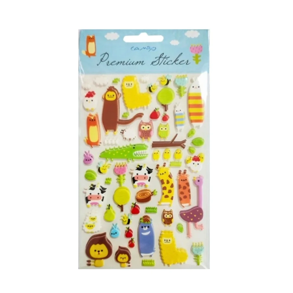 İthalat® Puf Stickers Hayvanlar