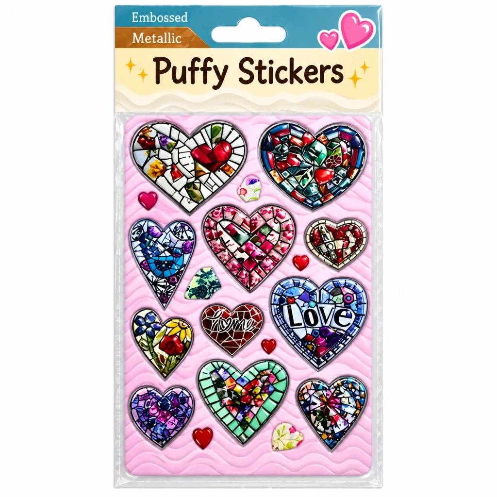 İthalat® Puffy Stickers Kalpler