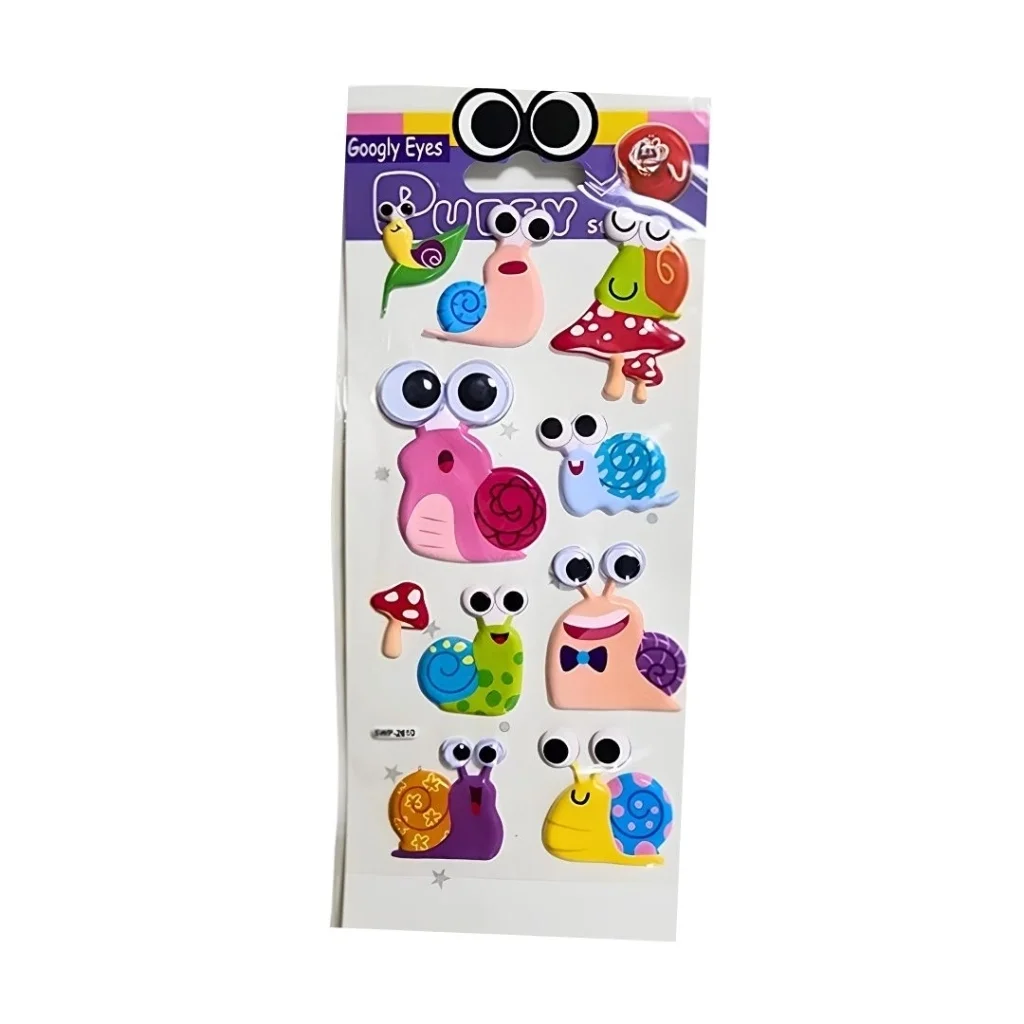 İthalat® Puffy Stickers Googly Eyes Salyangozlar