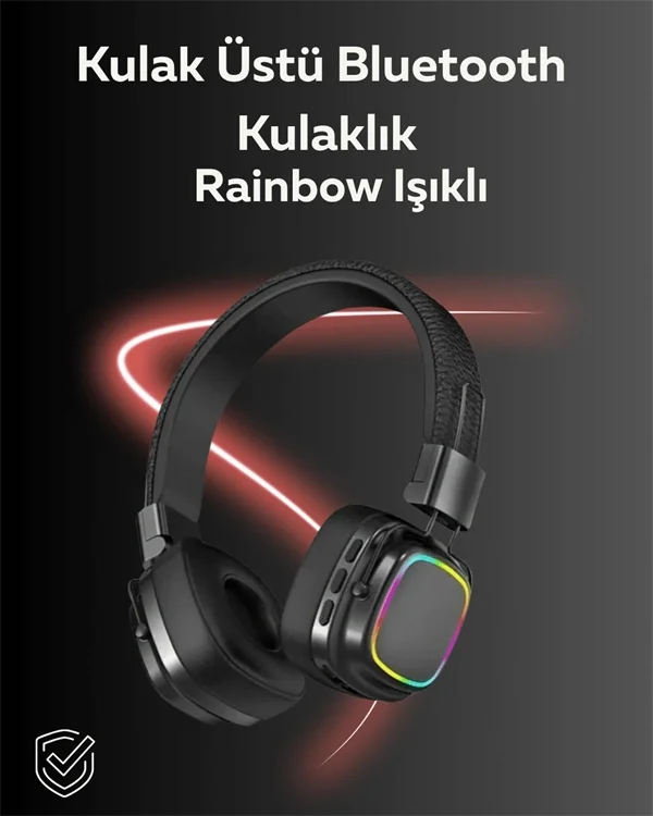 İthalat® RGB Işıklı Katlanabilir Bluetooth 5.3 Kulak Üstü Kulaklık