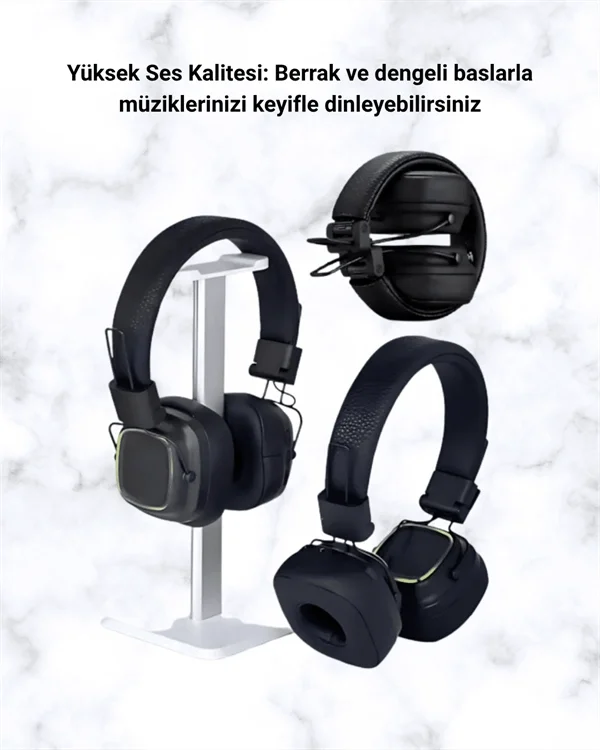 İthalat® RGB Işıklı Katlanabilir Bluetooth 5.3 Kulak Üstü Kulaklık