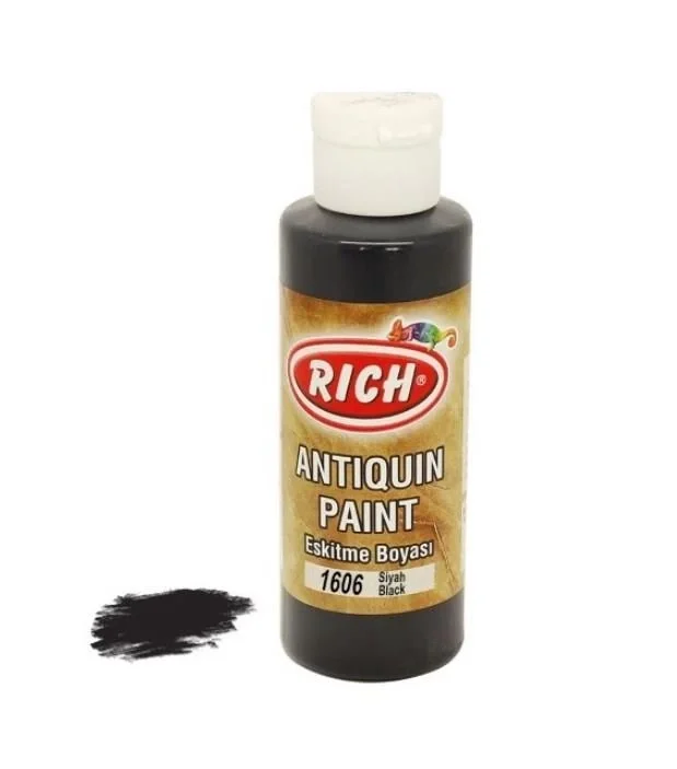 İthalat® Rich 1606 Siyah 120 ml Eskitme Ahşap Boyası İthalat® Rich 1606 Siyah 120 ml Eskitme Ahşap Boyası