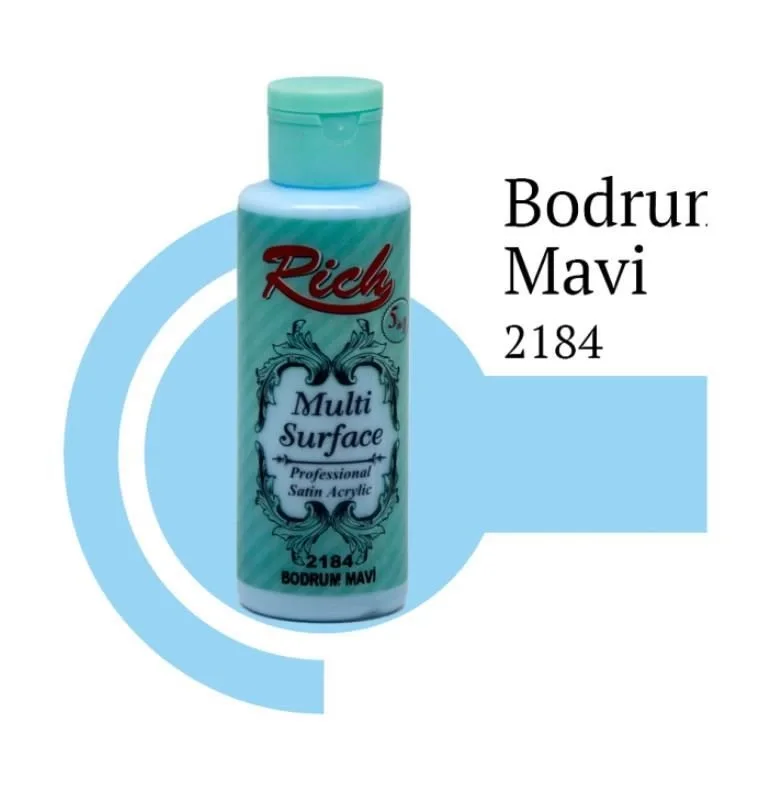 İthalat® Rich Multi Surface 2184 Bodrum Mavi Akrilik Boya 120 cc