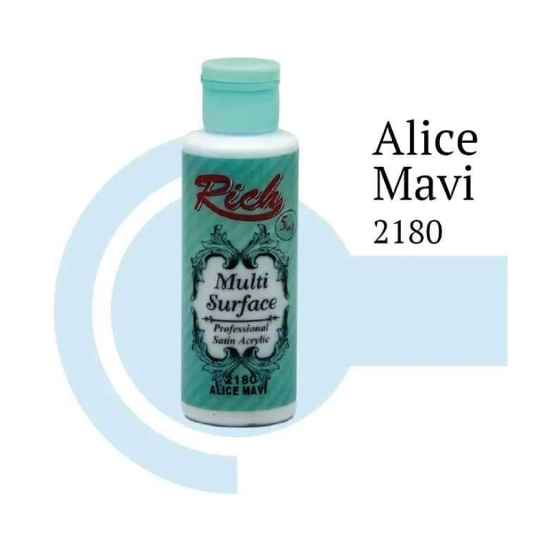 İthalat® Rich Multi Surface 2180 Alice Mavi Akrilik Boya 120 cc İthalat® Rich Multi Surface 2180 Alice Mavi Akrilik Boya 120 cc