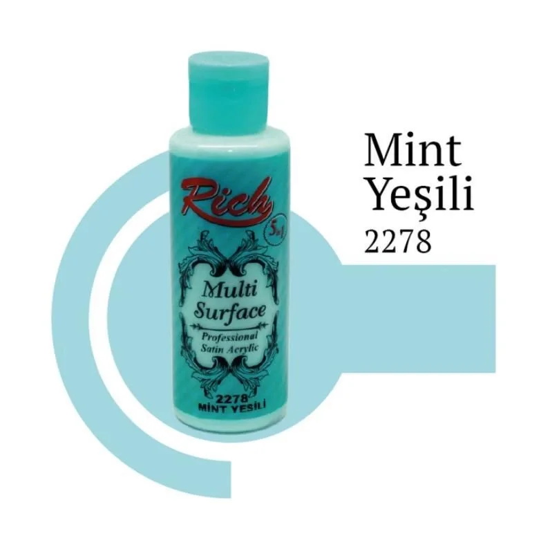 İthalat® Rich Multi Surface 2278 Mint Yeşili Akrilik Boya 120 cc