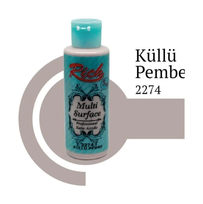 İthalat® Rich Multi Surface 2274 Küllü Pembe Akrilik Boya 120 cc