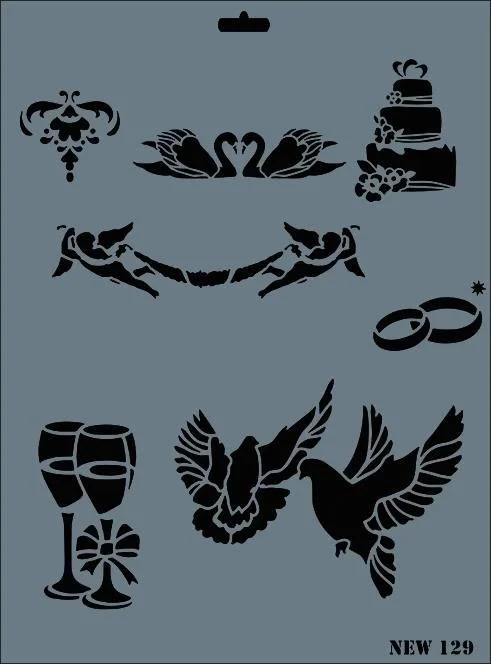 İthalat® Rich New Seri N-129 Stencil 35x25 cm