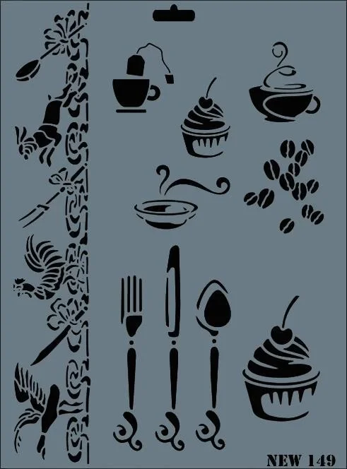 İthalat® Rich New Seri N-149 Stencil 35x25 cm