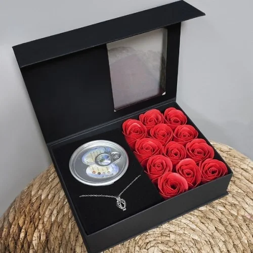 İthalat® Romantik Gül ve İstiridye İnci Kolye Seti