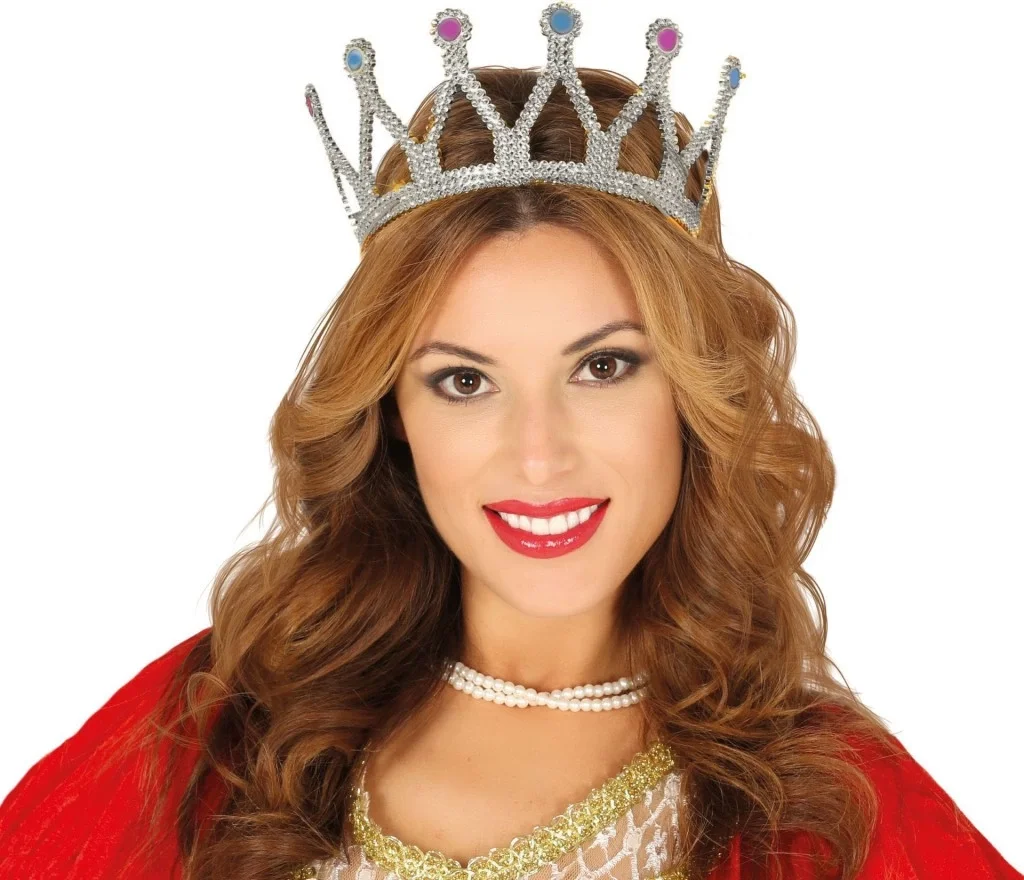 İthalat® Rönesans Kostümlü Kraliyet Ortaçağ Gümüş Kraliçe Prenses Tacı