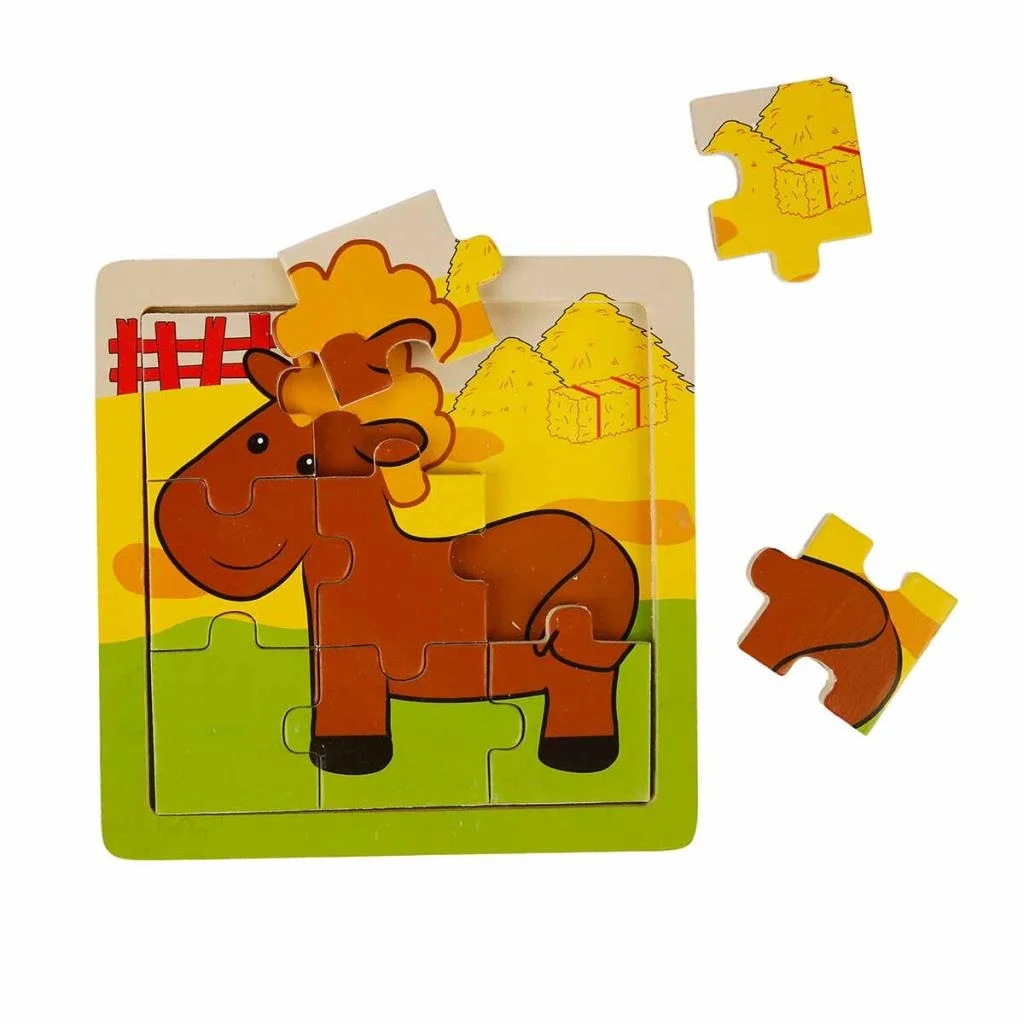 İthalat® S00002907 PUZZLE ANIMALS 9 PCS 3 AST