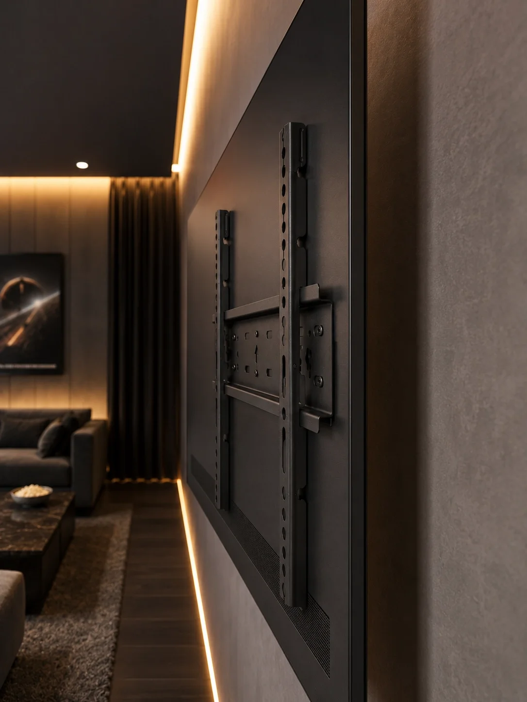 İthalat® Sabit Televizyon Askı Aparatı 50"-95" İnce Profil Sağlam Metal TV Duvar Braketi