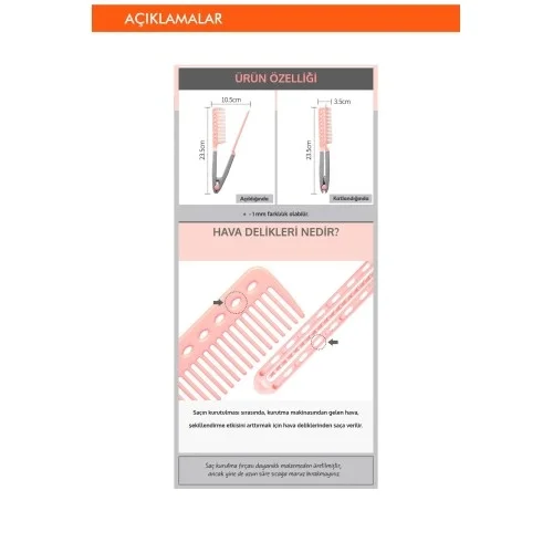 İthalat® Saçlara Hacim Veren Kolay Şekillendirme Fırçası