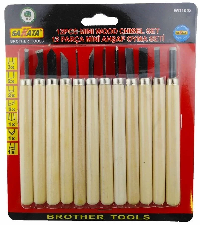 İthalat® Sakata WD 1008 Ahşap Oyma Seti 12 Parça