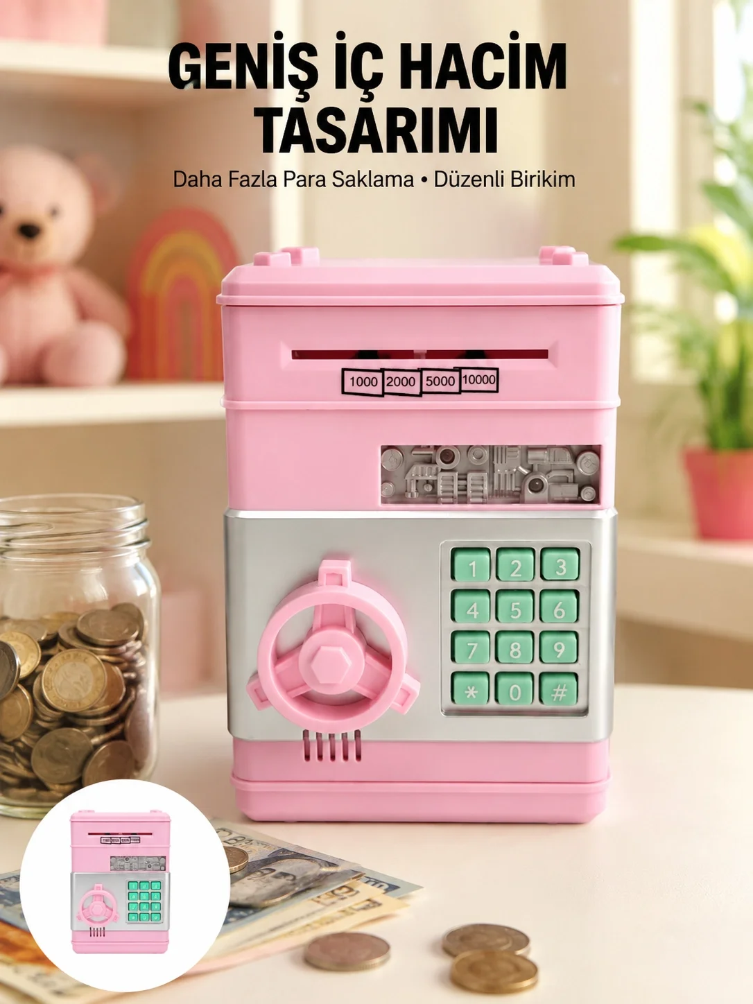 İthalat® SAM53 NUMBER BANK PEMBE
