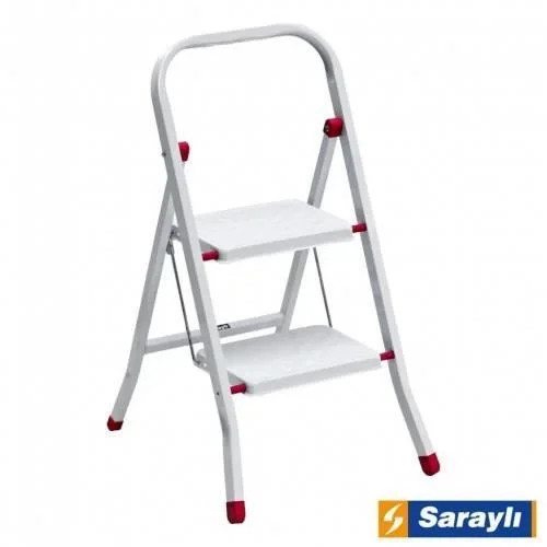 İthalat® Saraylı Pratik Metal Merdiven Beyaz 2 Basamaklı İthalat® Saraylı Pratik Metal Merdiven Beyaz 2 Basamaklı