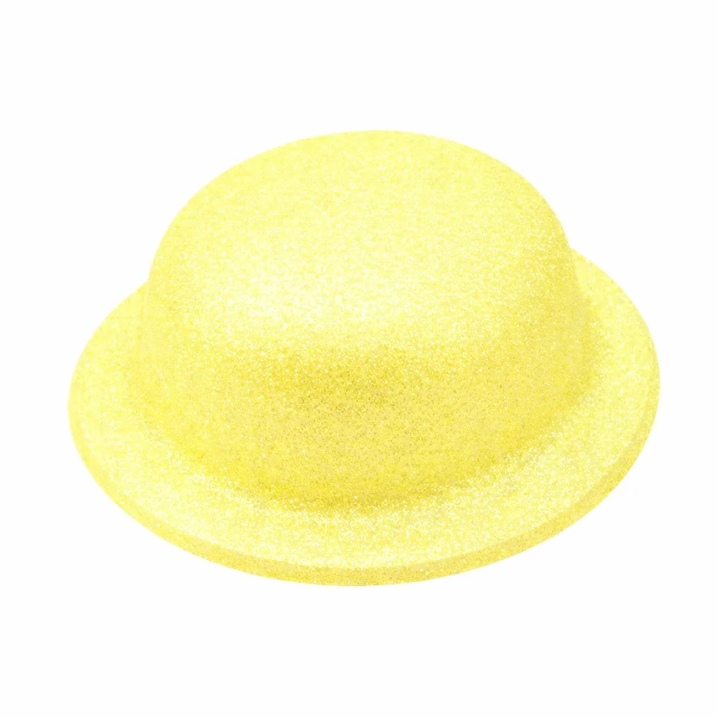 İthalat® Sarı Simli Melon Şapka | İnce Plastik Glitter Yetişkin Parti Şapkası İthalat® Sarı Simli Melon Şapka | İnce Plastik Glitter Yetişkin Parti Şapkası