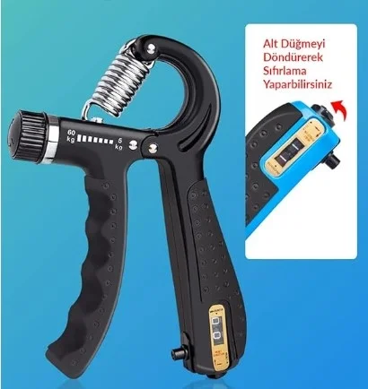 İthalat® Sayaçlı Ayarlanabilir El Yayı Bilek ve Parmak Egzersiz Aleti