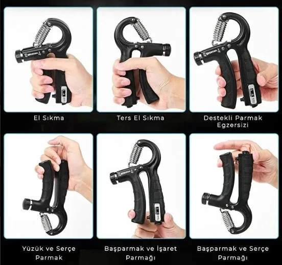 İthalat® Sayaçlı Ayarlanabilir El Yayı Bilek ve Parmak Egzersiz Aleti