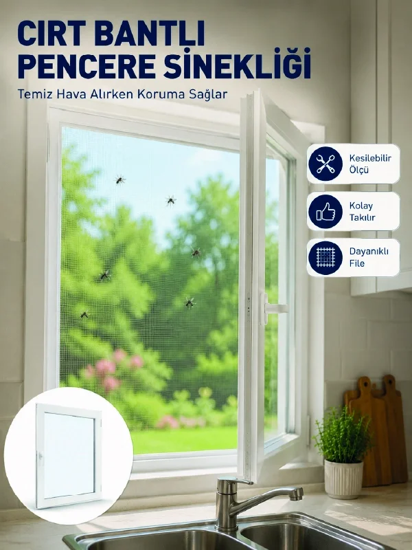 İthalat® Şeffaf File Yapılı Cırt Bantlı Pencere Sinekliği Pratik Kullanım Fiyatı, Yorumları ve Özellikleri