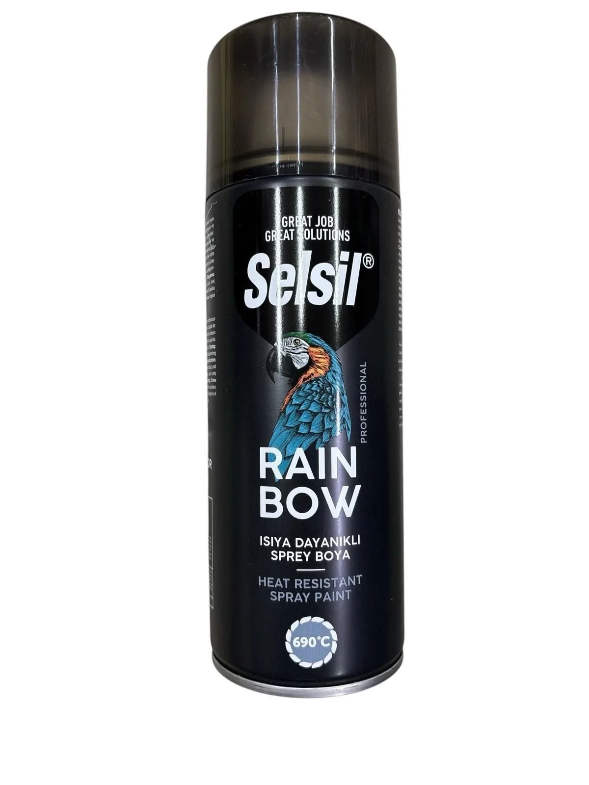 İthalat® Selsil Rainbow Akrilik Sprey Boya 690 Derece Isıya Dayanıklı Siyah