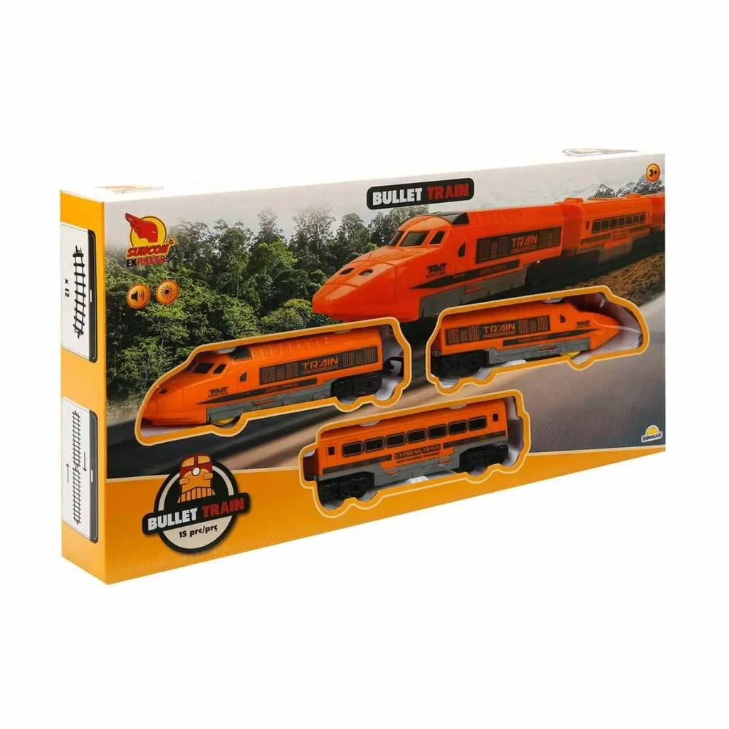 İthalat®  Sesli ve Işıklı Bullet Tren Seti 15 Parça