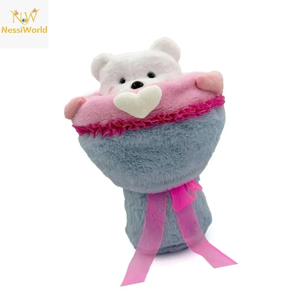 İthalat® Sevgi Buketi Peluş Ayıcıklı Peluş Çiçek Buketi 40 cm