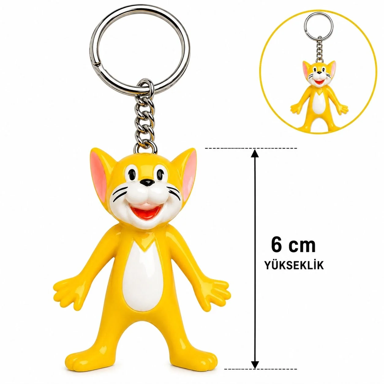 İthalat® Sevimli Sarı Kedi Figürlü Anahtarlık 6 Cm İthalat® Sevimli Sarı Kedi Figürlü Anahtarlık 6 Cm