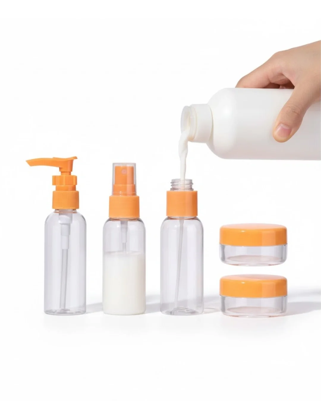 İthalat® Seyahat İçin 5’li Şeffaf Kozmetik Kap Seti 30 ml