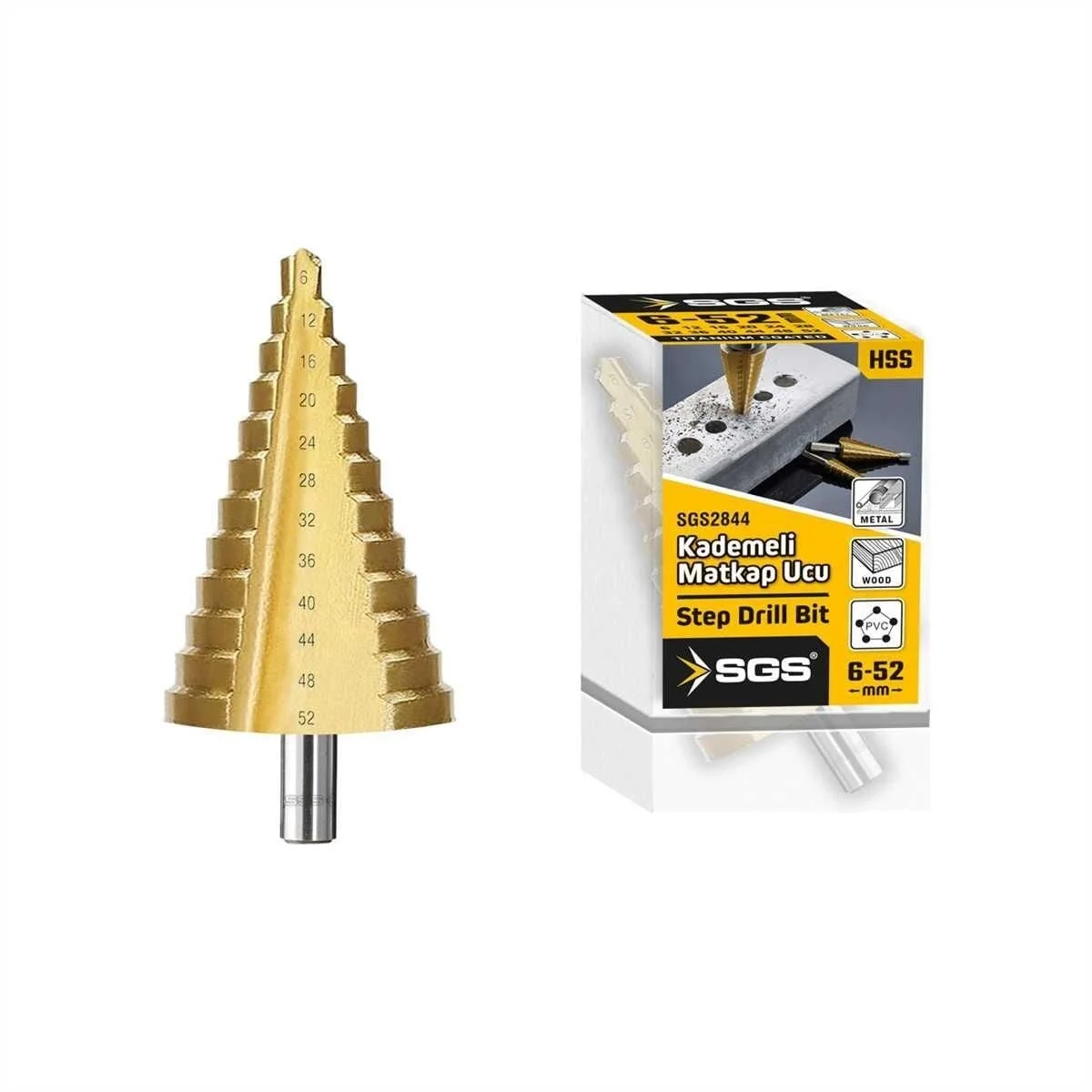 İthalat® Sgs 2844 Hss Kademeli Matkap Uç 6-52 mm