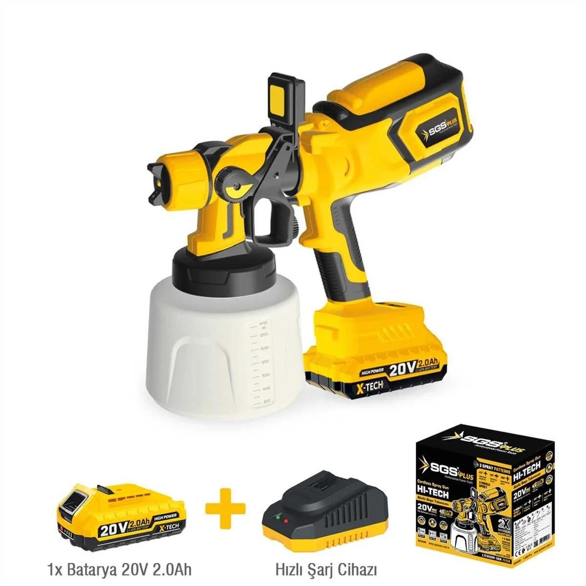 İthalat® Sgs 5460 Akülü Boya Tabancası 1X2.0 Akülü
