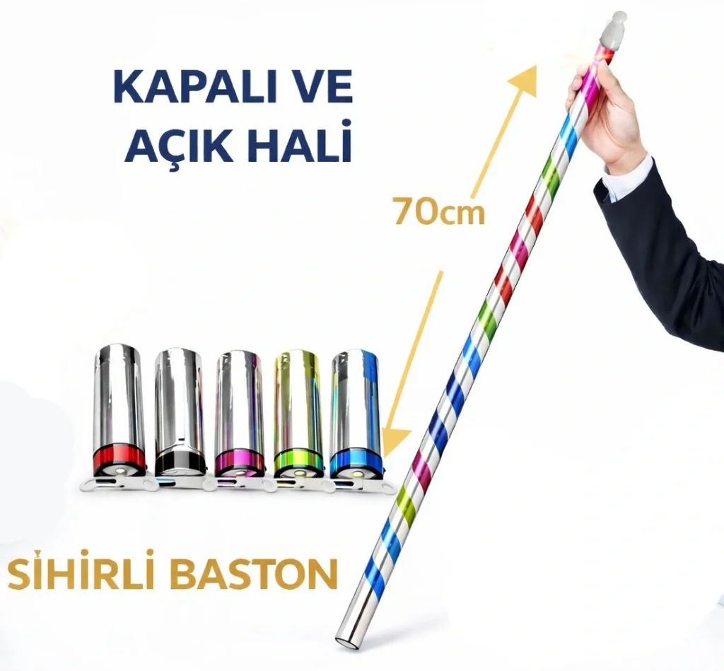 Sihirli Açılır Baston – Mendilden Bastona İlizyon Oyunu (70 cm) Sihirli Açılır Baston – Mendilden Bastona İlizyon Oyunu (70 cm)