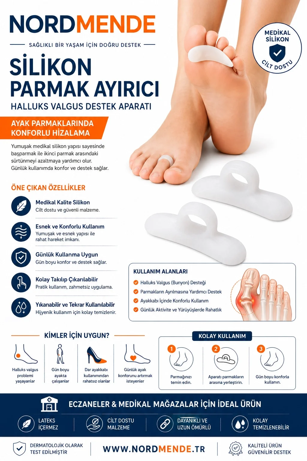 İthalat® Silikon Çekiç Parmak Yastığı BUNYON 12-392 İthalat® Silikon Çekiç Parmak Yastığı BUNYON 12-392