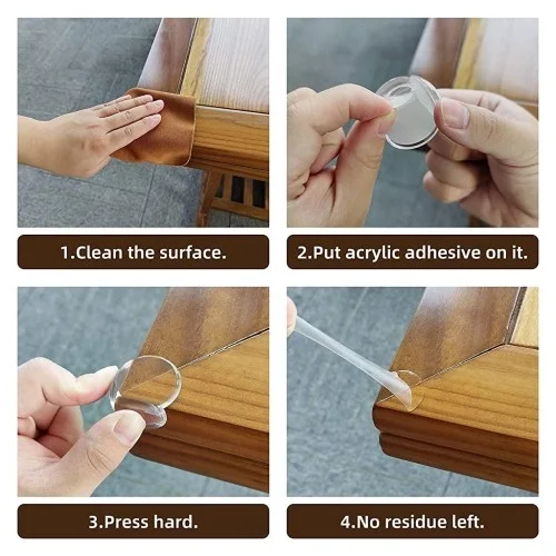 İthalat® Silikon Şeffaf Masa Kenarı Köşe Koruması