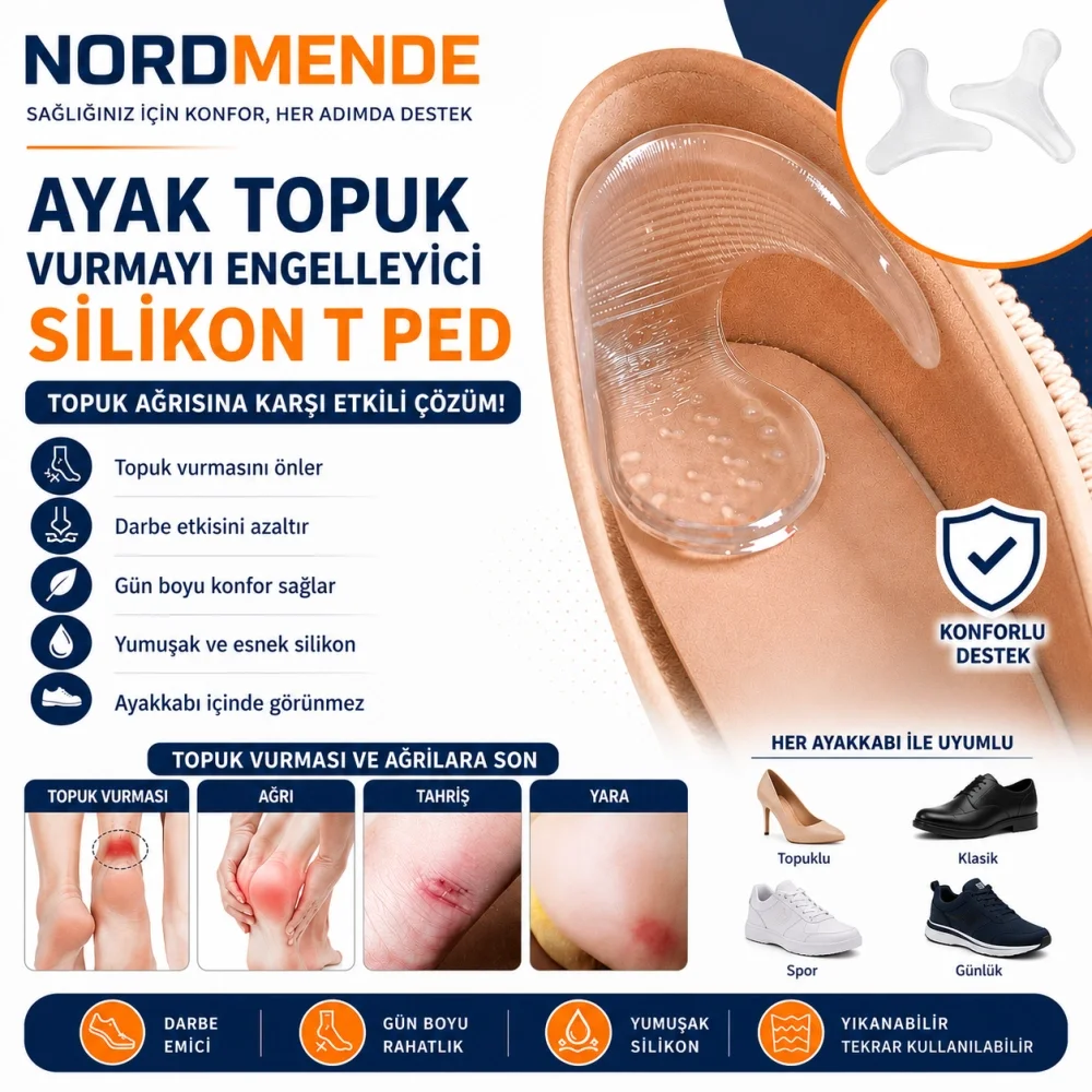 İthalat® Silikon T Ped Ayak Topuk Vurmayı Önleyici Topuk Koruyucu İthalat® Silikon T Ped Ayak Topuk Vurmayı Önleyici Topuk Koruyucu