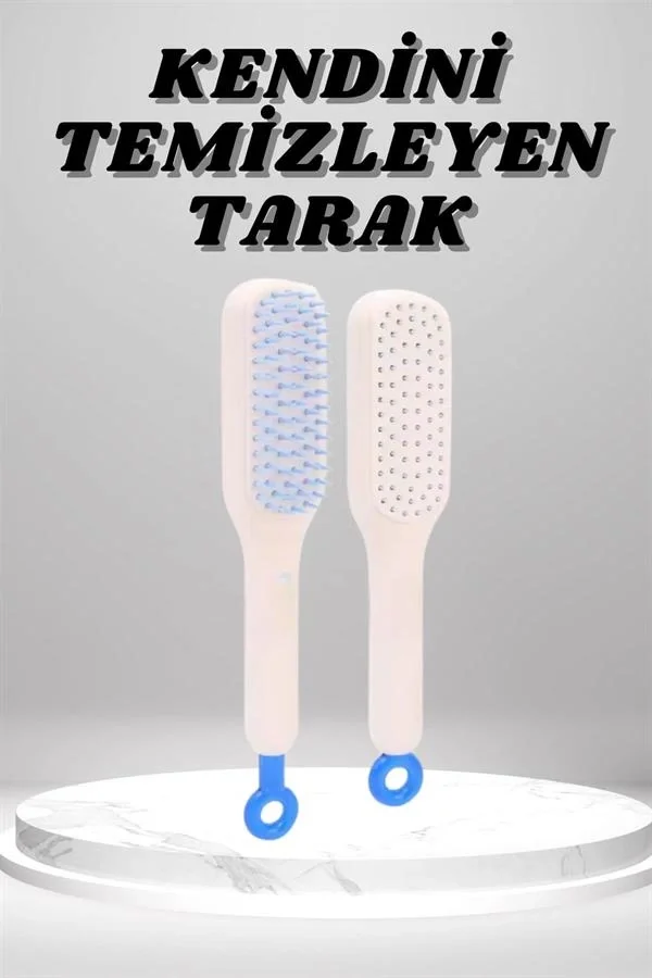 İthalat® Silikon Yumuşak Sıkı Dişli Sihirli Geri Çekilebilir Tarak Kendini Temizleyen Saç Fırçası