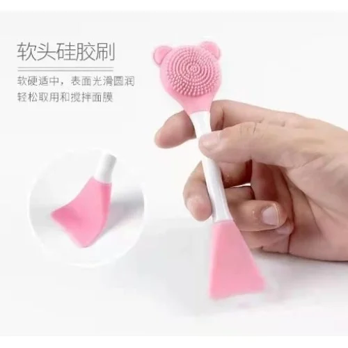 İthalat® Silikon Yüz Temizleme Fırçası ve Maske Uygulama Spatulası