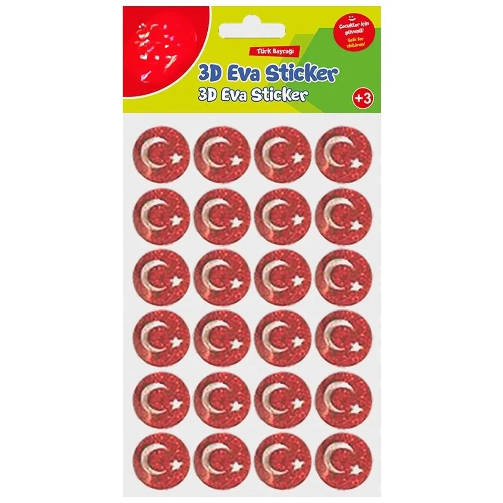 İthalat® Simli Eva Sticker Ay Ve Yıldız 24'lü Sticker