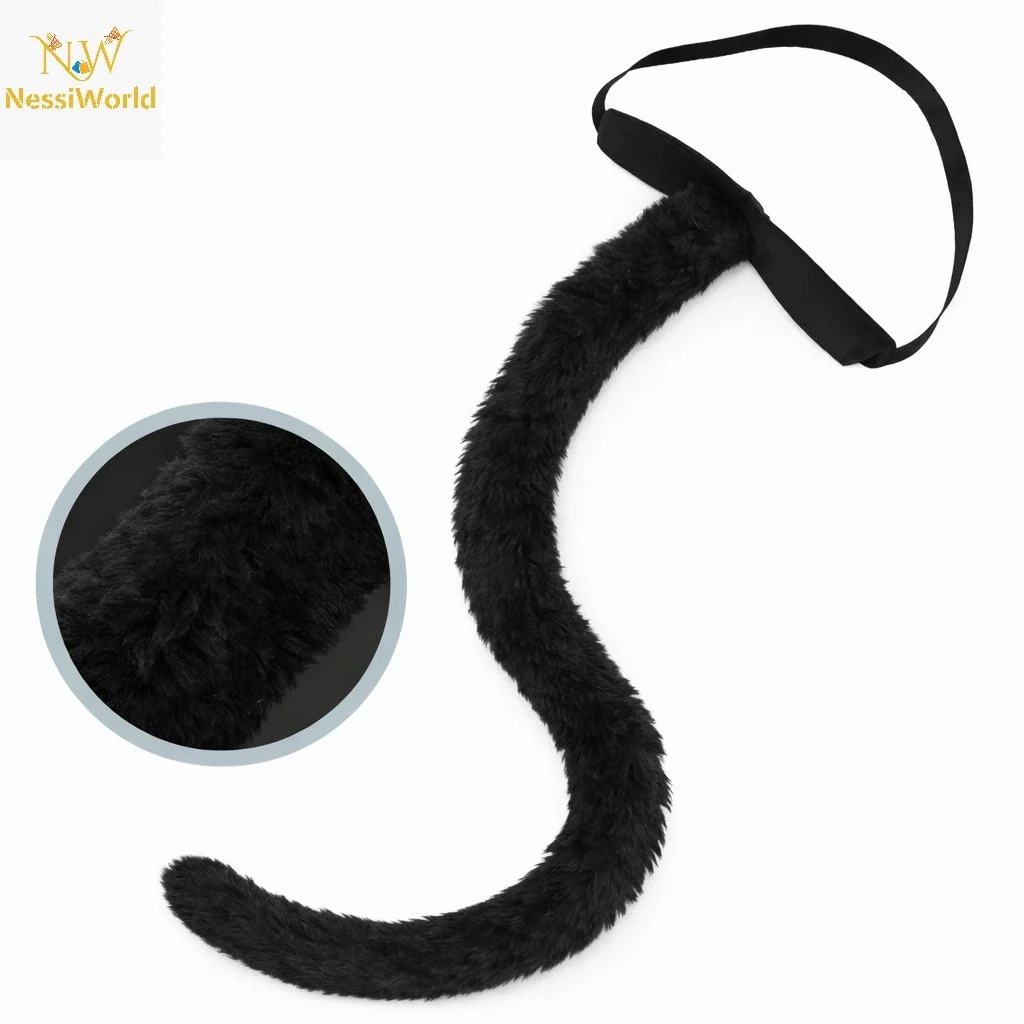 İthalat® Siyah Peluş Kuyruk Şekil Verilebilir 70 cm