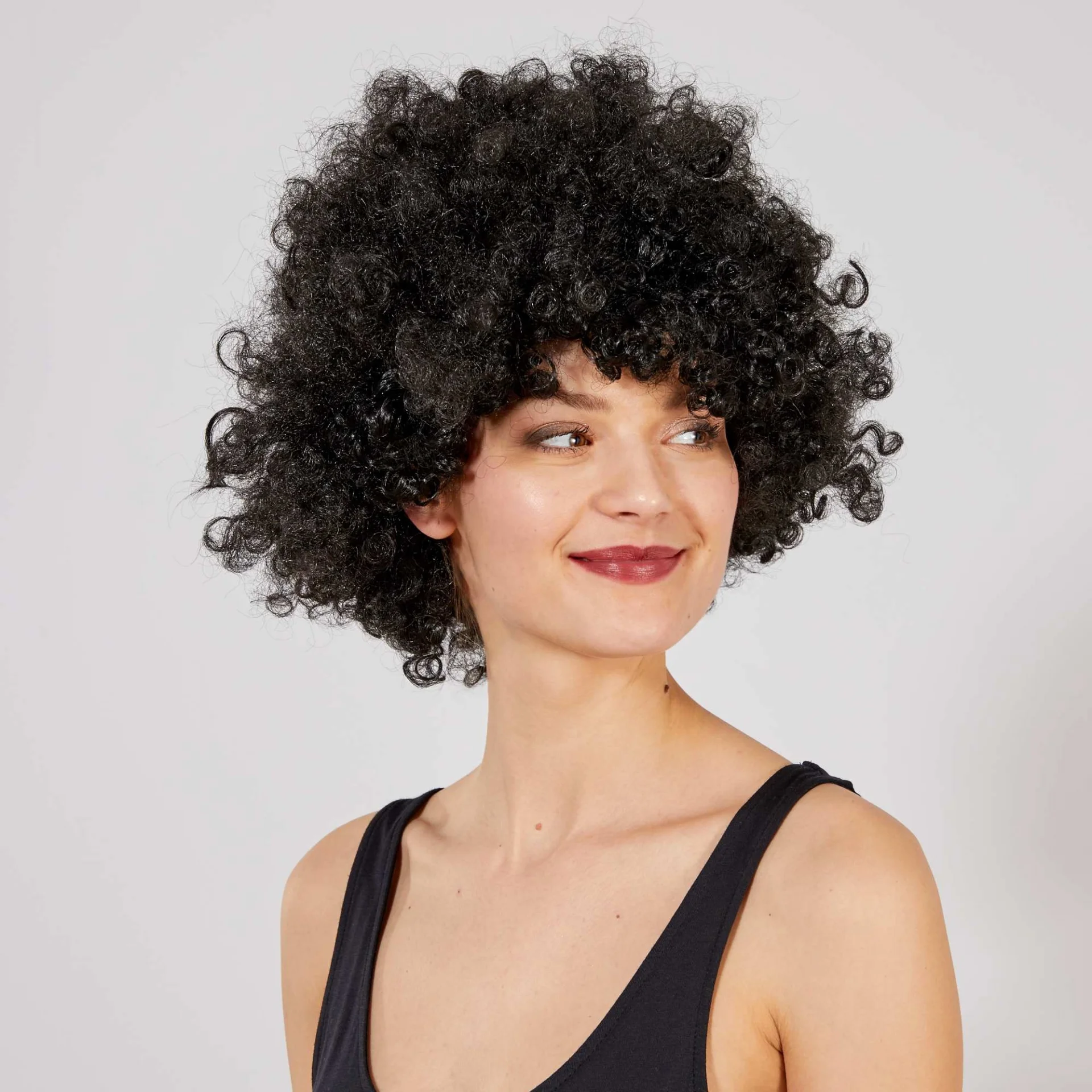İthalat® Siyah Renk Kıvırcık Afro Bonus Peruk