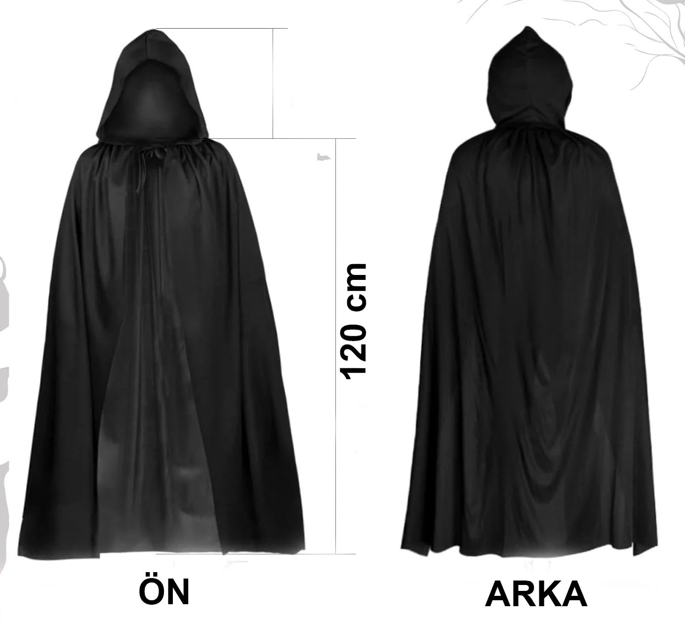 İthalat® Siyah Uzun Pelerin 120 cm Kapüşonlu – Cosplay ve Parti Kostümü İthalat® Siyah Uzun Pelerin 120 cm Kapüşonlu – Cosplay ve Parti Kostümü