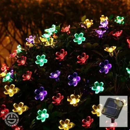 İthalat® Solar 30 Ledli Çiçekli RGB Güneş Enerjisi